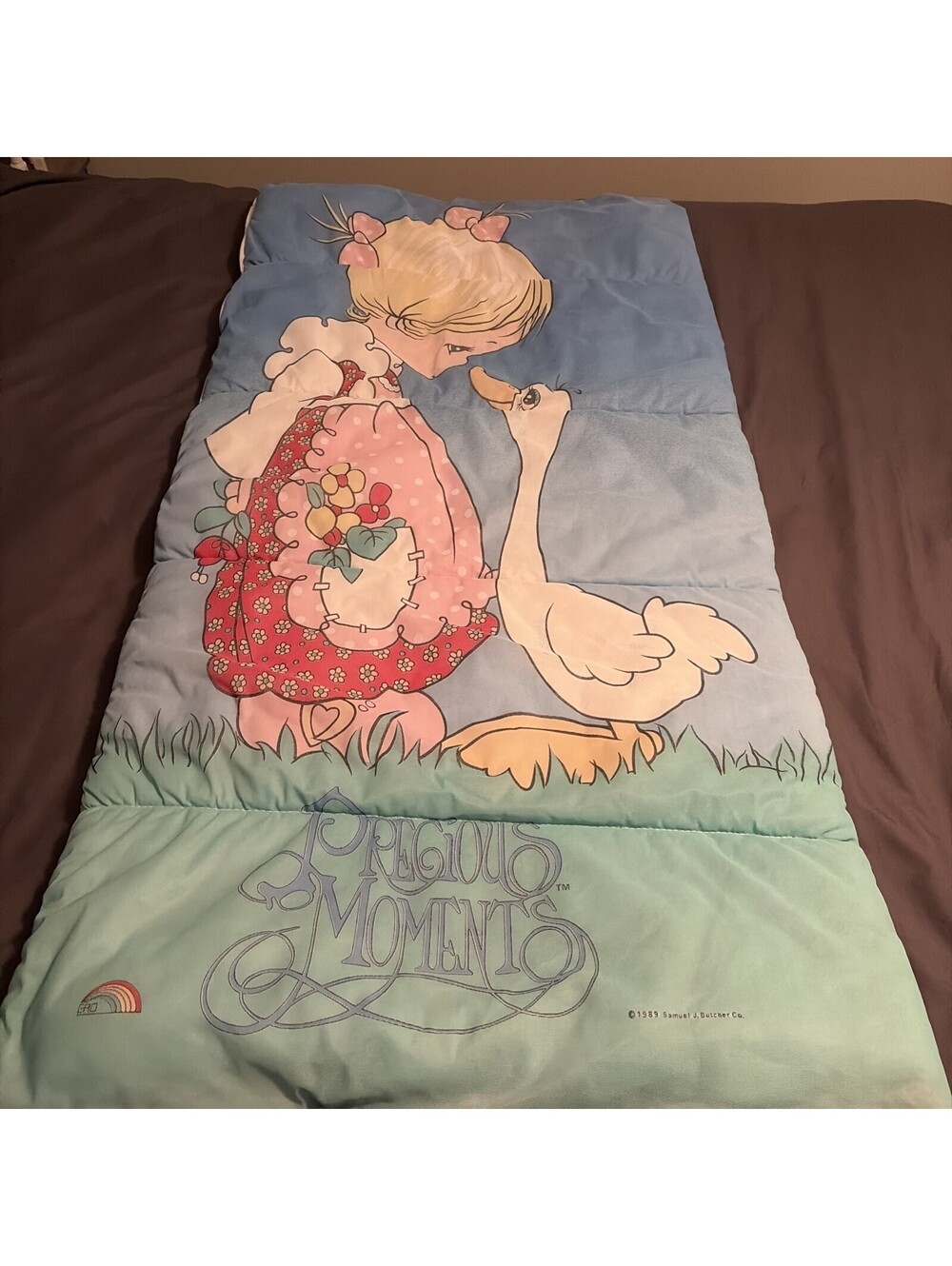 Precious Moments 1989 Vintage Childs Sleeping Bag 26x52